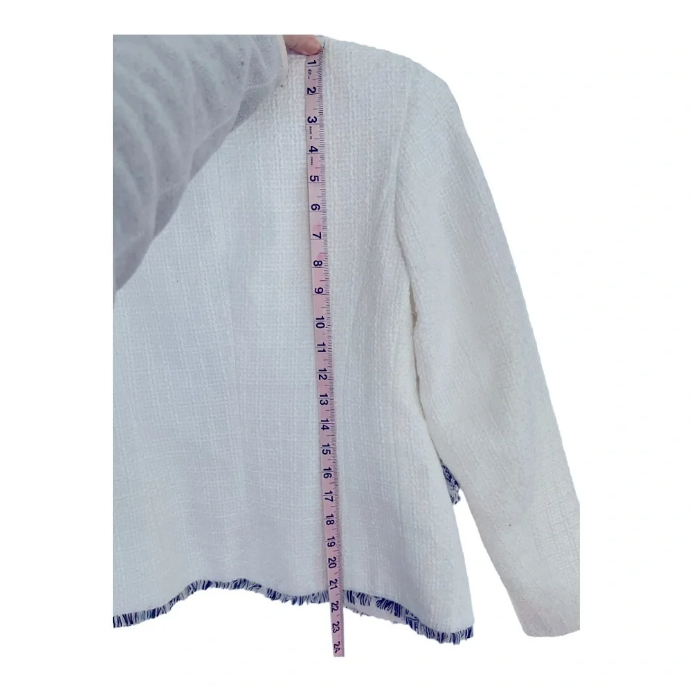 Helen Bergman tweed blazer jacket with fringe size Xs - Picture 9 of 15